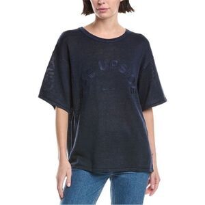 NWT The Upside Womens  Knitted Sammi Linen Shirt, Navy M